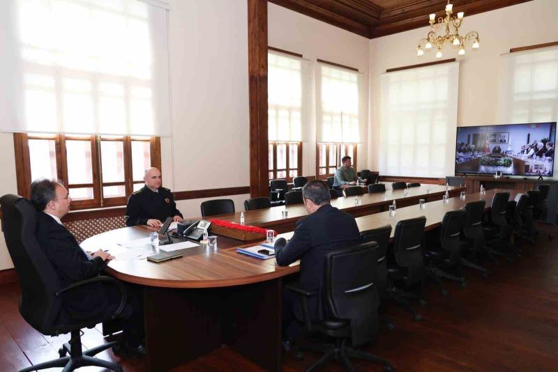 Vali Kızılkaya, İçişleri Bakanı Süleyman Soylu ile video konferans sistemiyle görüştü
