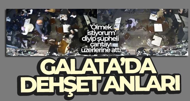 Galata’da dehşet anları kamerada: Çığlık çığlığa kaçarken adeta birbirlerini ezdiler