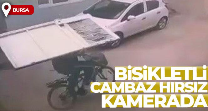 Bisikletli cambaz hırsız kamerada