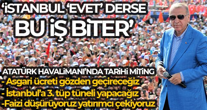 Cumhurbaşkanı Erdoğan: “Resmi rakam mitinge katılım 1 milyon 700 bin”