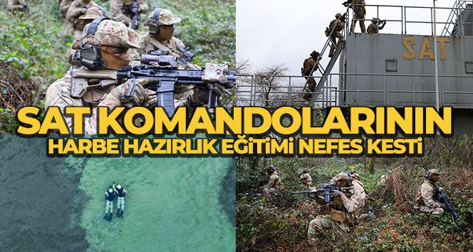 SAT Komandolarının helikopter destekli harbe hazırlık eğitimi nefes kesti