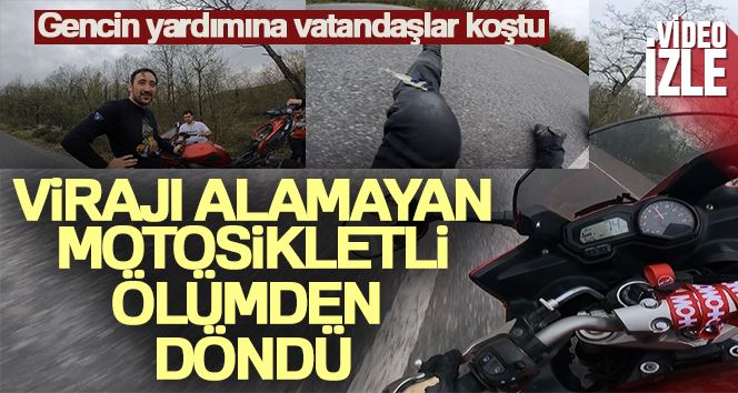 İstanbul’da motosikletlinin ölümden döndüğü kaza kamerada