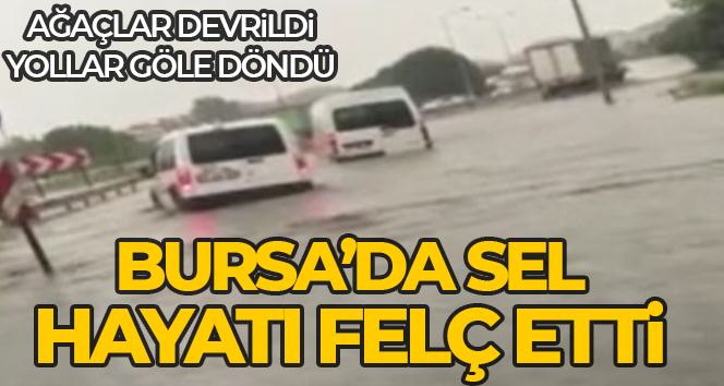 Bursa’da ağaçlar devrildi, otoparklar şelaleye, yollar göle döndü