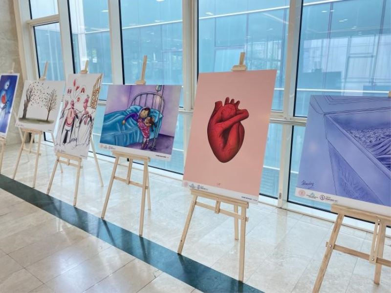 İstanbul Haseki Eğitim ve Araştırma Hastanesi’nde “Uluslararası Organ Bağışı Karikatür” sergisi açıldı