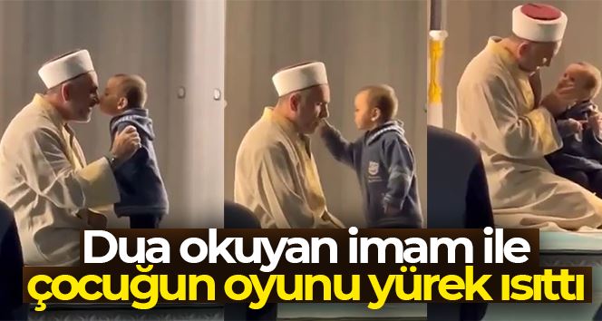 Maltepe’de dua okuyan imam ile çocuğun oyunu yürek ısıttı