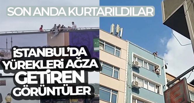 İstanbul’da yürekleri ağza getiren görüntüler kamerada: Son anda kurtarıldılar