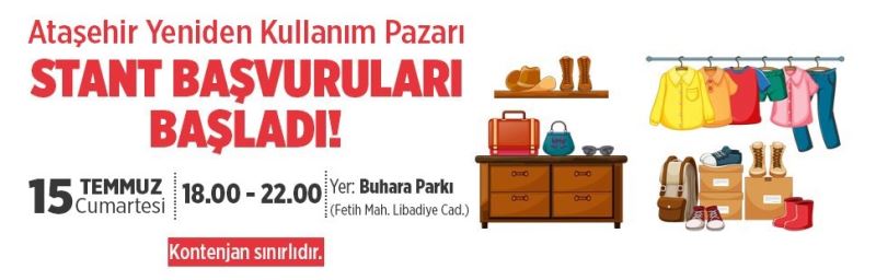 Ataşehir yeniden kullanım pazarı yaz boyunca parklarda kurulacak
