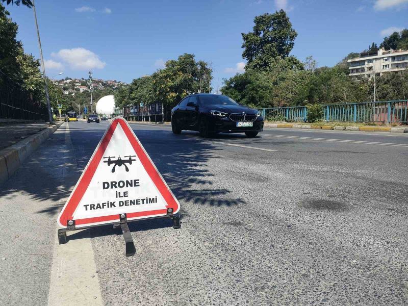 Sarıyer’de dron destekli trafik denetimi
