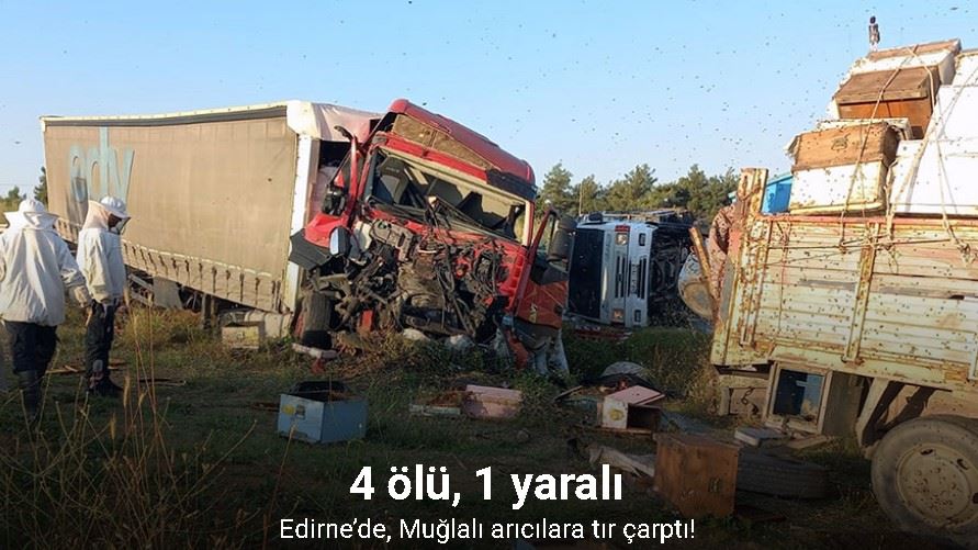 Edirne’de, Muğlalı arıcılara tır çarptı: 4 ölü, 1 yaralı