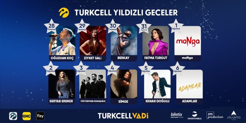 Turkcell Yıldızlı Geceler konserleri başlıyor

