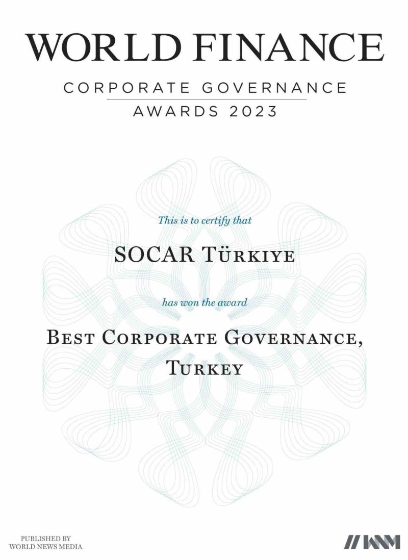 SOCAR Türkiye’ye ’En İyi Kurumsal Yönetişim’ ödülü
