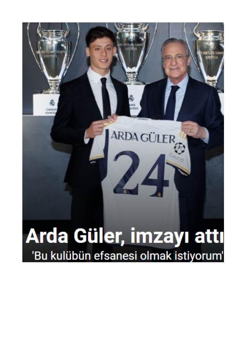 Arda Güler, Real Madrid’e resmi imzayı attı