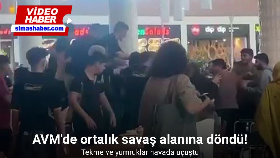 İstanbul’da AVM’nin restoranı çıkan kavgada adeta savaş alanına döndü