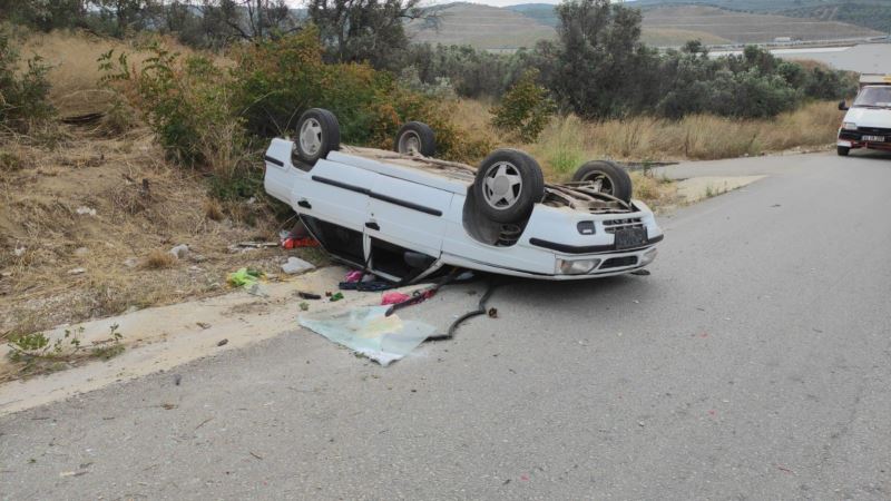 Fren tutmayınca el frenini çekti, takla attı
