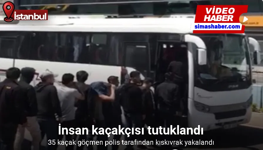 İstanbul’da göçmen dolu minibüse operasyon kamerada: 35 göçmen ve organizatörler yakalandı