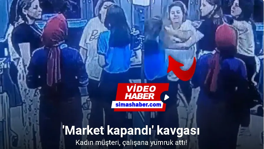Esenler’de tartıştığı market çalışanı kadına yumruk atan müşteri kamerada