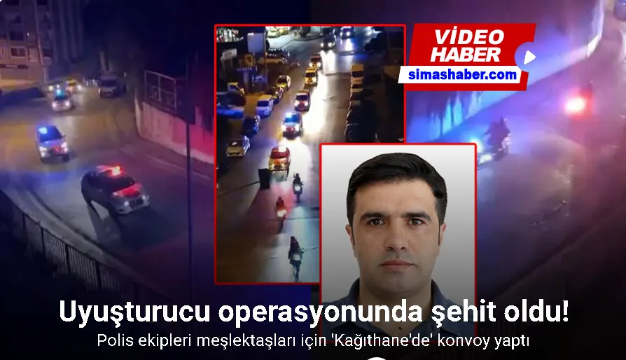 Kağıthane’de polis ekiplerinden şehit polis anısına araç konvoyu