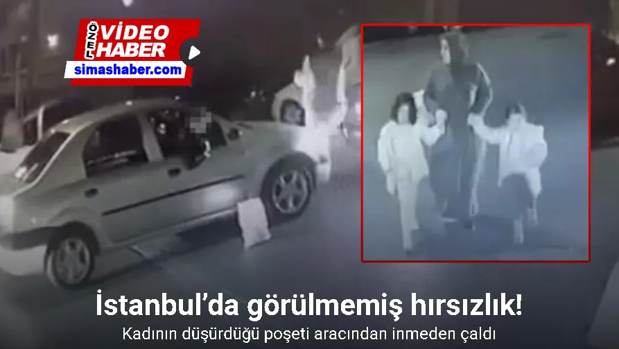 İstanbul’da görülmemiş hırsızlık kamerada: Kadının düşürdüğü poşeti aracından inmeden çaldı