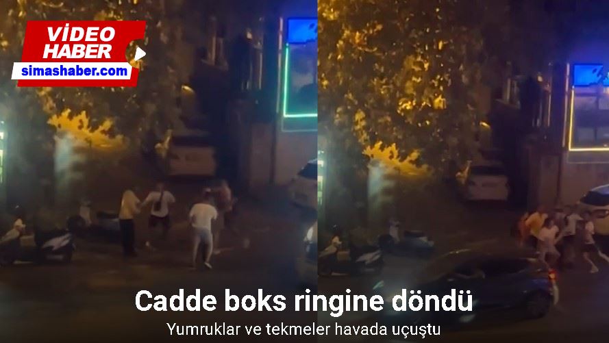 Yan bakma kavgasında cadde boks ringine döndü