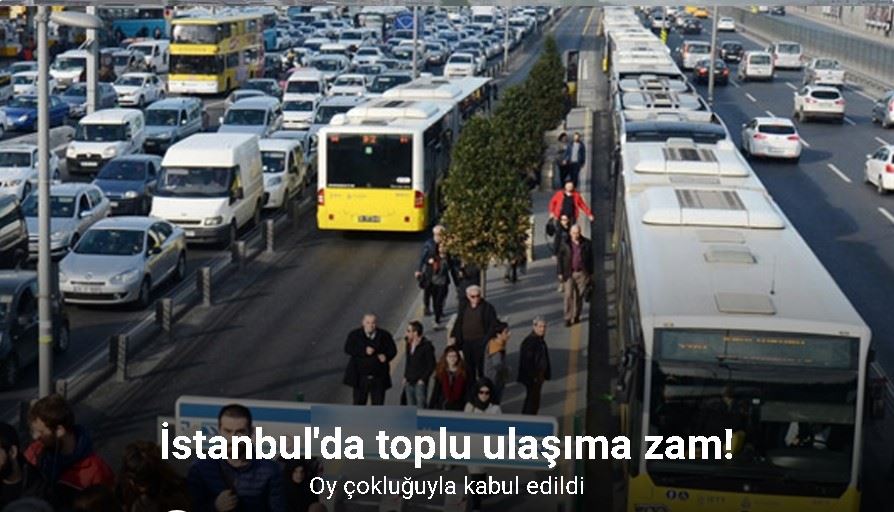 İstanbul’da ulaşıma yüzde 51.52 oranında zam yapıldı