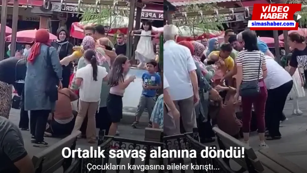 Çocukların kavgasına ailelerde dahil olunca ortaya bu görüntüler çıktı