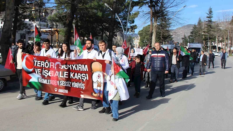 Amasya’da hekimler ve sağlık çalışanlarından İsrail vahşetine tepki
