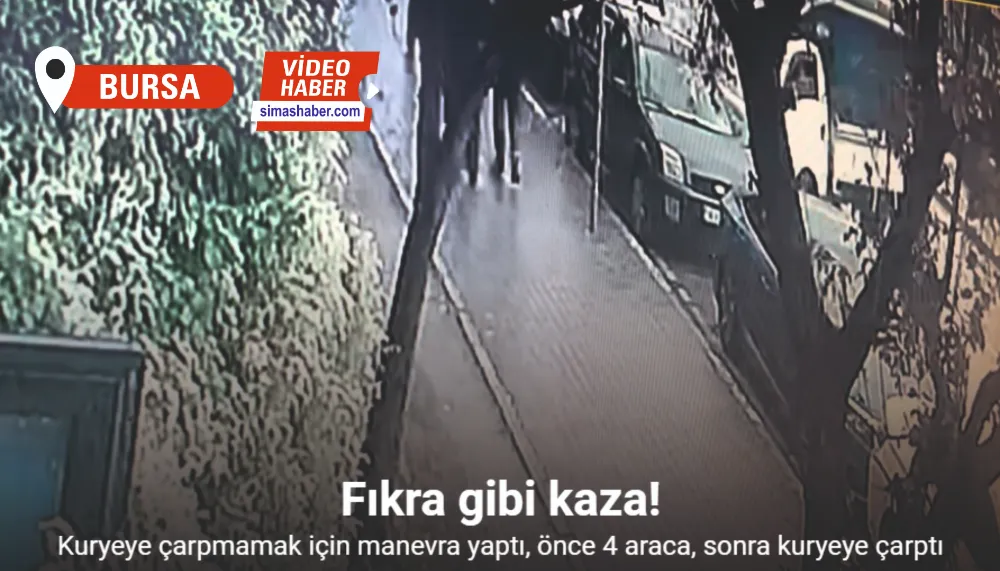 Kuryeye çarpmamak için manevra yaptı, önce 4 araca, sonra kuryeye çarptı