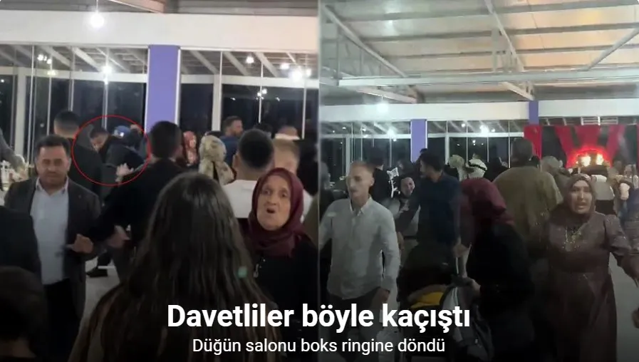 Düğün salonu boks ringine döndü: Davetliler böyle kaçıştı