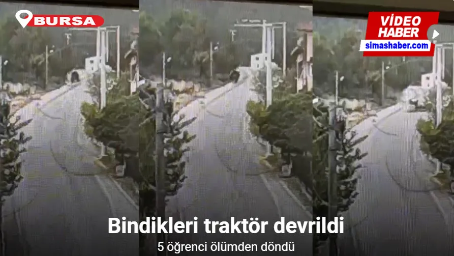 Traktöre otostop çekerek okula giden 5 öğrencinin ölümden döndüğü anlar