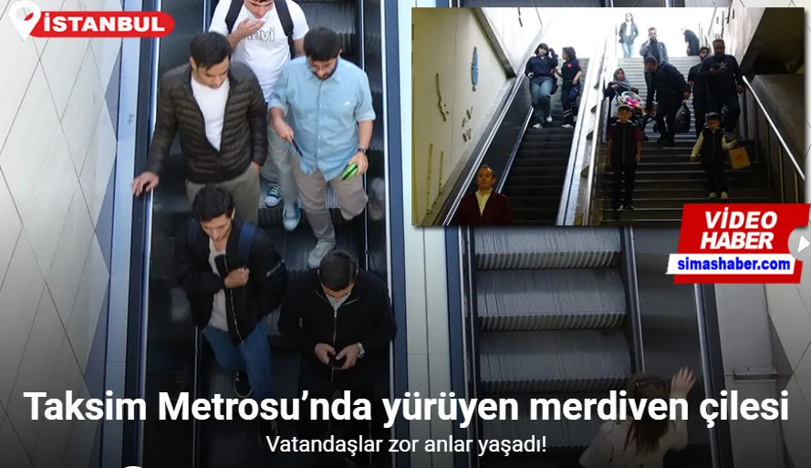 Taksim Metrosu’nda yürüyen merdiven çilesi