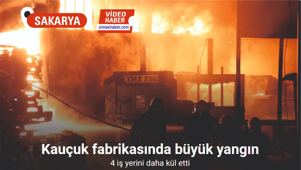 Kauçuk fabrikasında başlayan yangın beraberinde 4 iş yerini daha kül etti