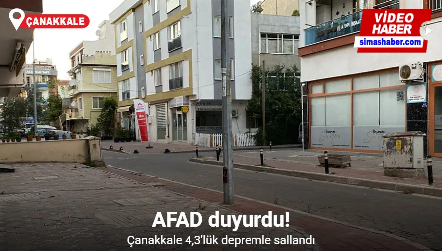 Ayvacık açıklarında 4.3 büyüklüğünde deprem