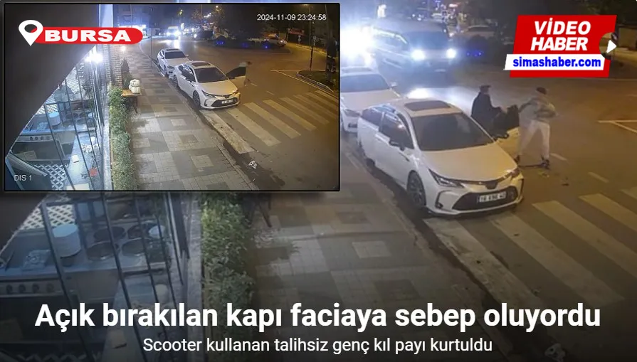 Otomobilin açılan kapısına çarpan scooter sürücüsü yaralandı... O anlar kamerada