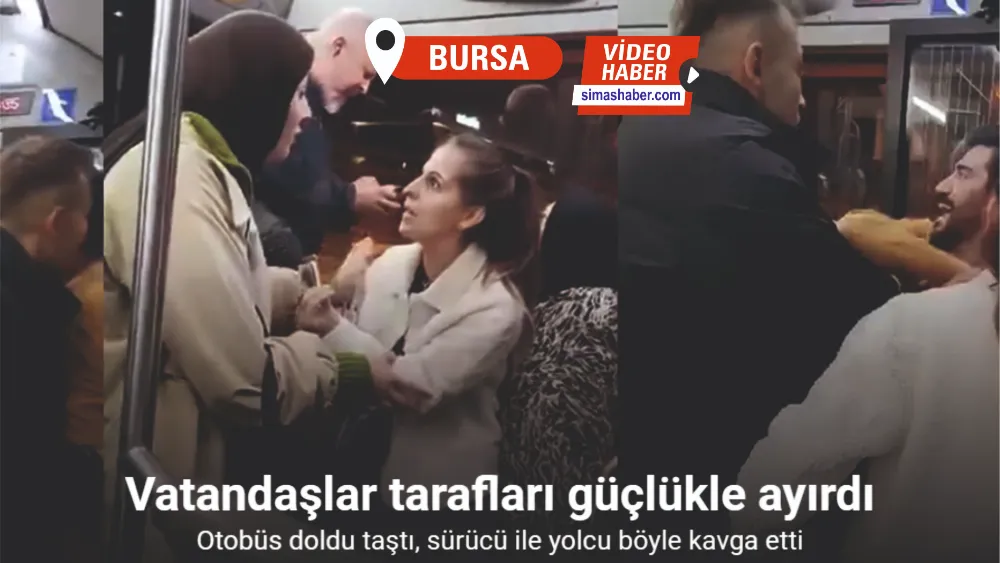 Otobüs doldu taştı, sürücü ile yolcu böyle kavga etti