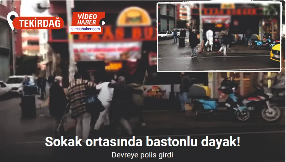 Sokak ortasında bastonlu dayak kamerada