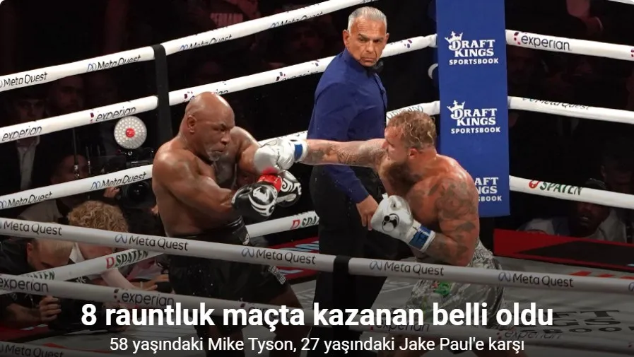 Jake Paul, Mike Tyson’ı mağlup etti