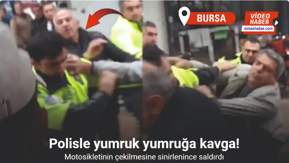 Motosikletinin çekilmesine sinirlendi, polisle yumruk yumruğa kavga etti