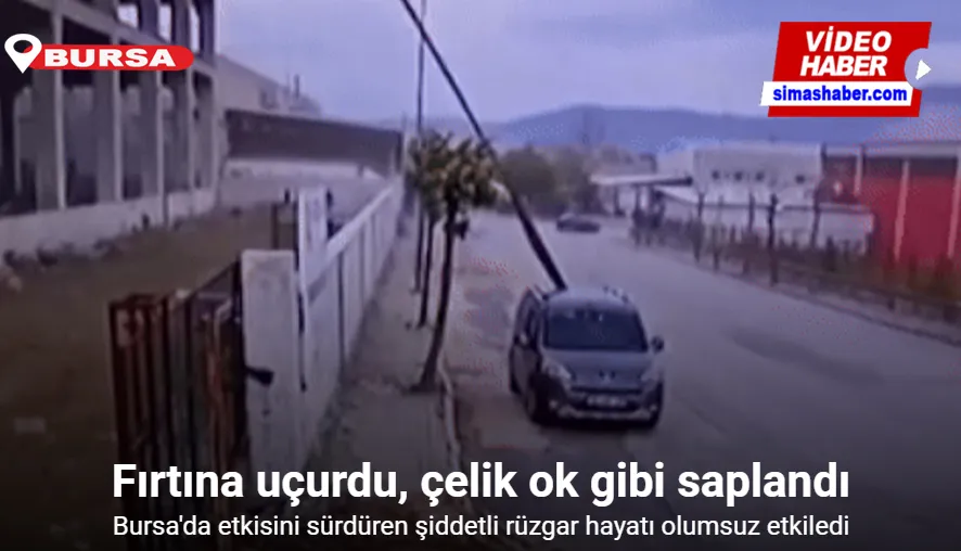 Fırtına uçurdu, çelik ok gibi saplandı