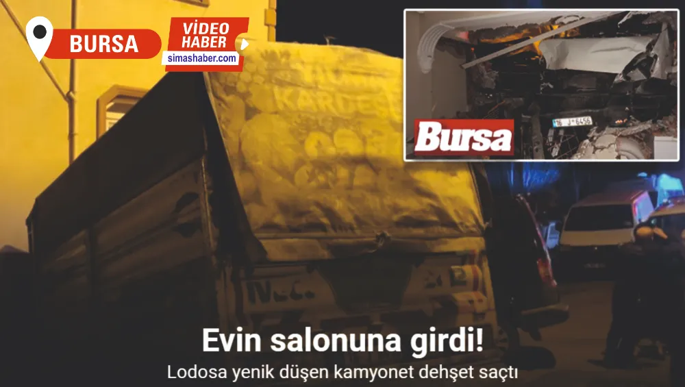 Şiddetli lodosa yenik düşen kamyonet evin salonuna girdi