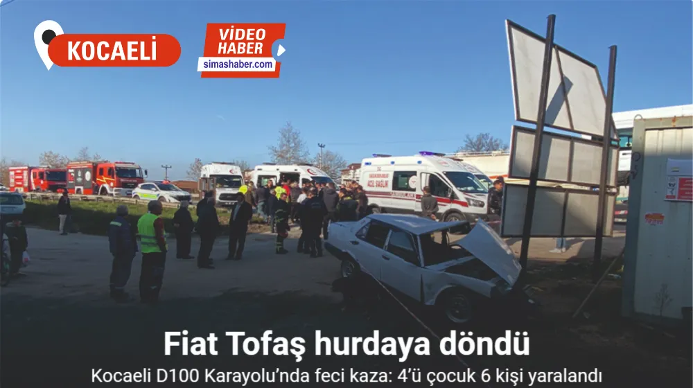 Tırla çarpışan Fiat Tofaş otomobil parçalandı: 4’ü çocuk 6 yaralı