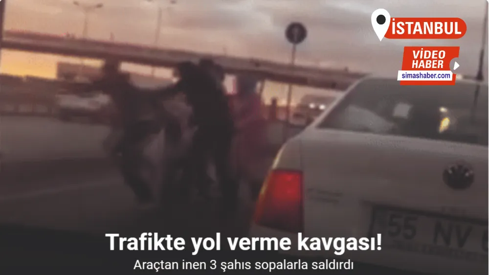 E-5’te sopalı yol kavgası kameraya yansıdı