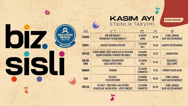 Biz Şişli, “Zamanın İzinde” temasıyla kasım ayında dopdolu
