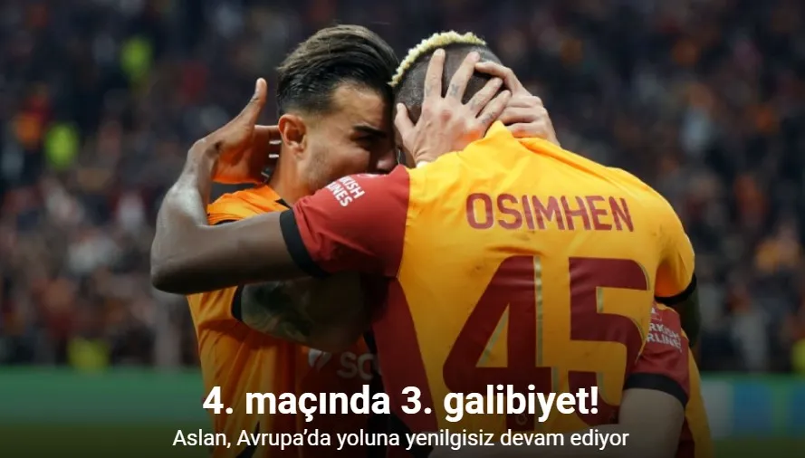 Galatasaray, Avrupa’da yoluna yenilgisiz devam ediyor