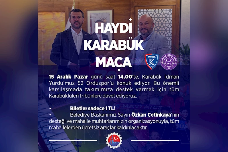 15 Aralık Pazar Günü Saat 14.00’te Dr. Necmettin Şeyhoğlu Stadyumu’nda Buluşalım