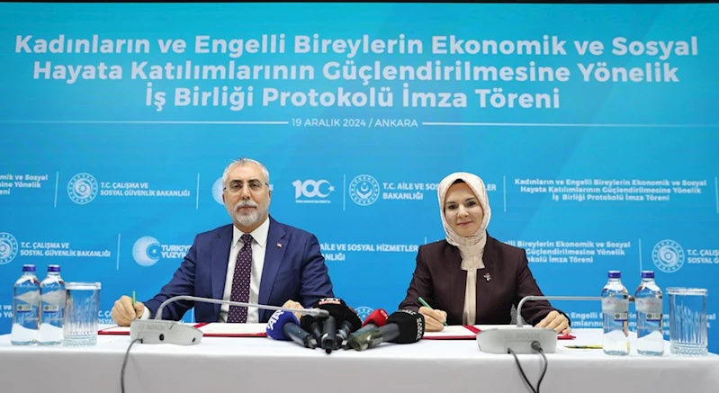 Kadın ve engellilerin sosyal hayata katılımlarının güçlendirilmesine yönelik iş birliği protokolü imzalandı