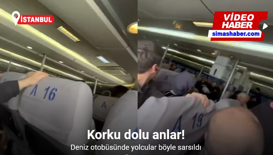 Deniz otobüsünde korku dolu anlar kamerada