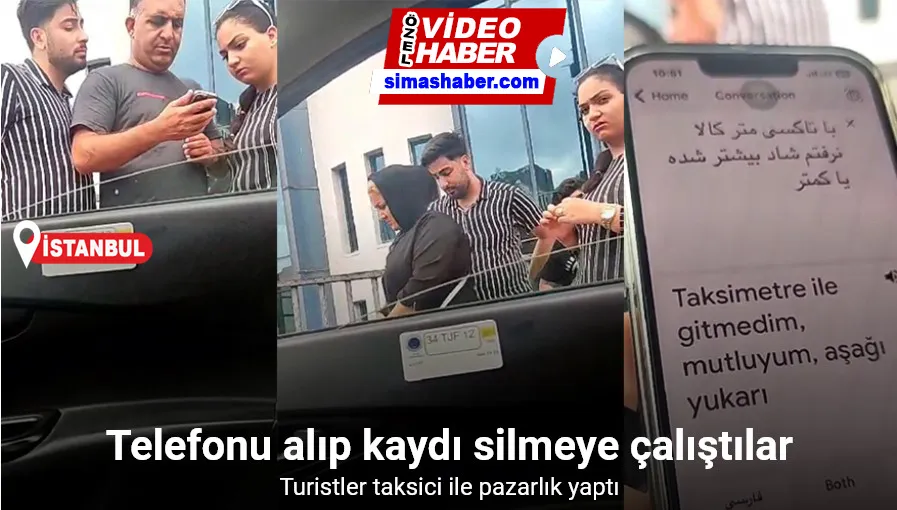 İstanbul’da ilginç anlar kamerada: Turistler taksici ile pazarlık yaptı