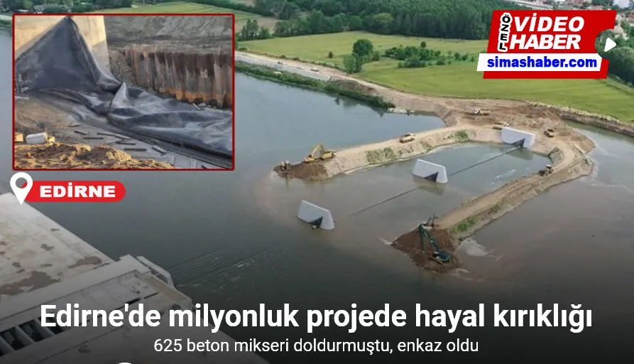 Edirne Meriç Nehri’nde milyonluk çökme: 625 beton mikseri doldurmuştu, enkaz oldu