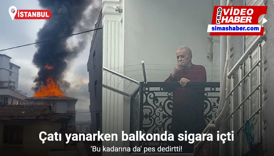 Gaziosmanpaşa’da alevli çatı yangını mahalleliyi sokağa döktü: Çatı yanarken balkonda sigara içti