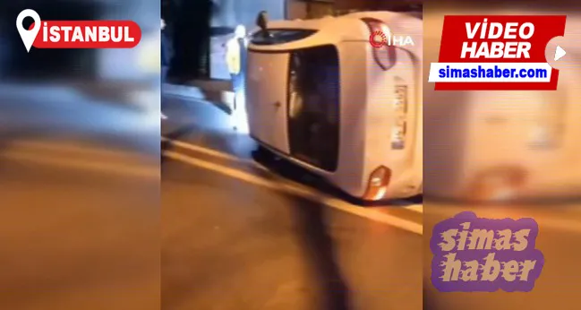 Sarıyer’de araçta tartışma kazayla bitti: 2 kişinin yaralandığı kaza kamerada